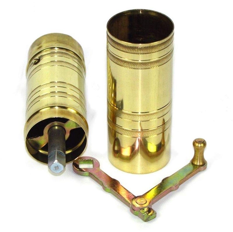 Handmade Heavy-Duty Brass Coffee & Spice Grinder â€“ Manual Turkish, Greek, Arabic Coffee Mill, Adjustable Hand Crank Espresso Bean & Pepper Grinder (8.5")